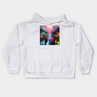 Neon Tokyo - Night Lights - Unrealistic Kids Hoodie